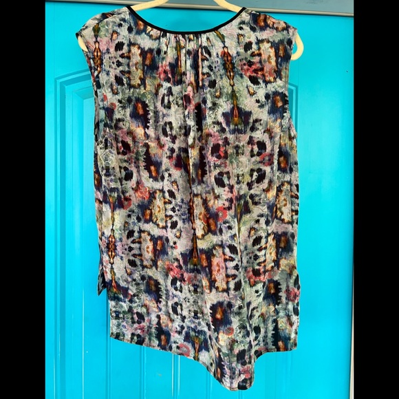 waverly grey liberant 100% silk blouse women’s sz 8 abstract multi blue NWT - Picture 7 of 14